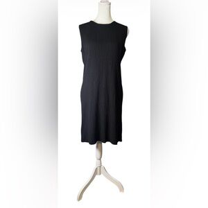 Jones & Co. Sleeveless Ribbed Midi Dress - Black. Professional. Career. Minimal.